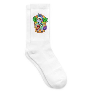 Funny Unicorn Cartoon Summer Beach Sunglasses - Tennis socks - white - Right