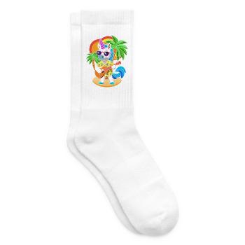 Funny Unicorn Cartoon Summer Beach Sunglasses - Tennis socks - white - Right