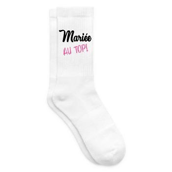 HOCHZEIT. HERZ. PAAR. ICH HABE GERADE GEHEIRATET. Junggesellinnenabschied - Tennissocken - Weiß - Rechts