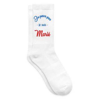 JE PEUX PAS. MARIE. FUTUR MARIE. EVJF. TEAM. TEAM - Chaussettes de tennis - blanc - Droite