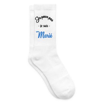 JUST MARRIED. EVJF. SAINT VALENTIN. COUPLE - Chaussettes de tennis - blanc - Droite
