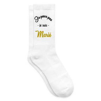 JUST MARRIED. EVJF - Chaussettes de tennis - blanc - Droite