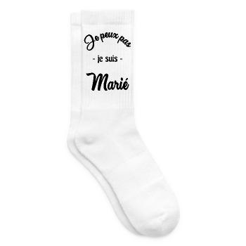 JE PEUX PAS. MARIE. EVJF - Chaussettes de tennis - blanc - Droite