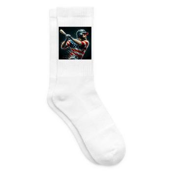 American Baseball Stylish Fan Design - Tennis socks - white - Right