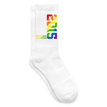 LGBTQ 2015 ARC-EN-CIEL QUEER 10E ANNIVERSAIRE PRIDE - Chaussettes de tennis - blanc - Droite