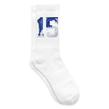 NO. 15 NUMBER 15 BLUE WHITE 15TH BIRTHDAY - Tennis socks - white - Right