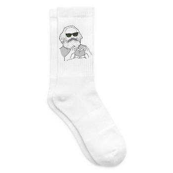 Karl Marx Hände bilden ein Herz Marxisten - Tennissocken - Weiß - Rechts