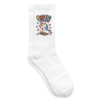 Puzzle Time! - Tennis socks - white - Right