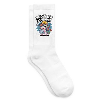 Engineer At Work! - Tennis socks - white - Right