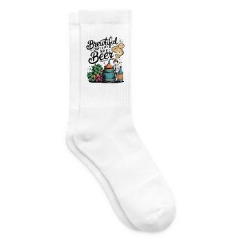 Brewtiful Day For A Beer - Tennis socks - white - Right