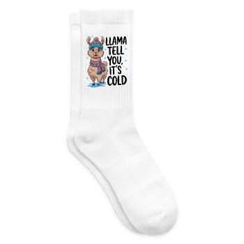 Llama Tell You It's Cold - Tennis socks - white - Right