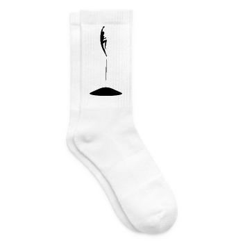 Jumping person on trampoline - Tennis socks - white - Right