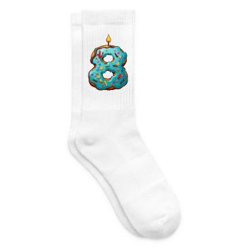 NUMBER 8 CAKE SWEET 8TH BIRTHDAY - Tennis socks - white - Right