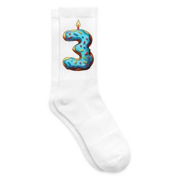 GÂTEAU NUMÉRO 3 SUCRÉ 3ÈME ANNIVERSAIRE - Chaussettes de tennis - blanc - Droite
