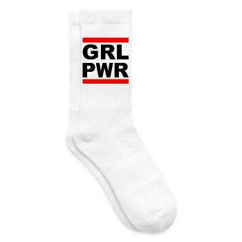 Girl Power "GRL PWR" - Show your strength! - Tennis socks - white - Right
