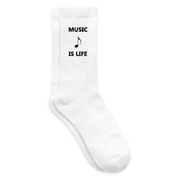 Music is life - Tennissocken - Weiß - Rechts