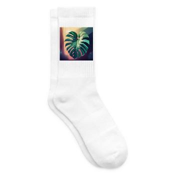 Monstera Leaf - Tennissocken - Weiß - Rechts