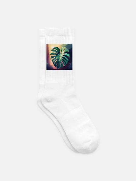 Monstera Leaf - Tennissocken - Weiß