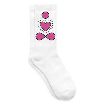 Pinkes Herz-Symbol mit Strahlen - Tennis socks - white - Right