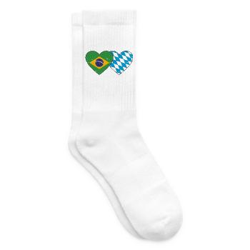 Brazil Bavaria Flag Heart used - Tennis socks - white - Right