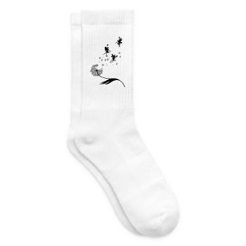 Butterfly Design Pustula Meadow Hearts Fairies - Tennis socks - white - Right