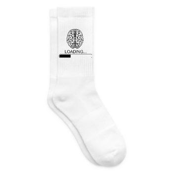 Brain Sayings Funny Funny Breakfast Joke - Tennis socks - white - Right