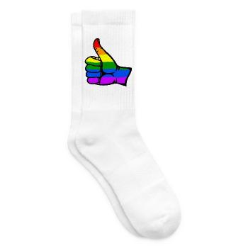 Regenbogenfarbe Flagge Hand alles klar Symbol - Tennissocken - Weiß - Rechts