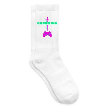Gamerina #2 Neon Schwert Controller - Tennissocken - Weiß - Rechts