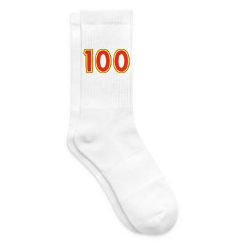 100. 100 YEARS. 100th ANNIVERSARY. 100 BIRTHDAY - Tennis socks - white - Right