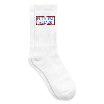 Fuck Em' All '20 Funny Election 2020 Irony - Tennissocken - Weiß - Rechts