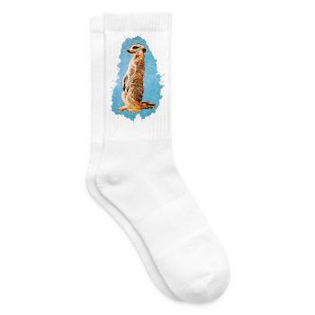 Erdmännchen - Blau - Tennissocken - Weiß - Rechts