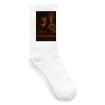 Buddha Cat - Tennissocken - Weiß - Rechts