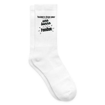 Toujours dispo pour une bonne Fondue - Chaussettes de tennis - blanc - Droite
