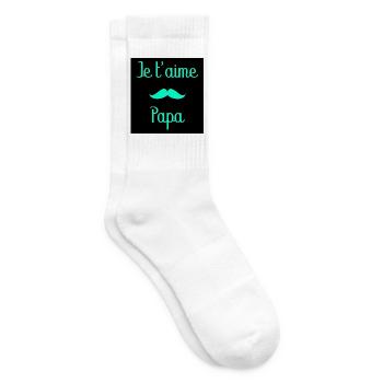 DAD. FATHER'S DAY. HAPPY FATHER'S DAY. HAPPY BIRTHDAY. - Tennis socks - white - Right