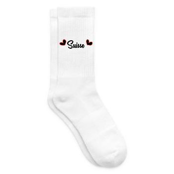 SCHWEIZ. LAND. GENF. SCHWEIZ. HUMOR. LAND - Tennissocken - Weiß - Rechts