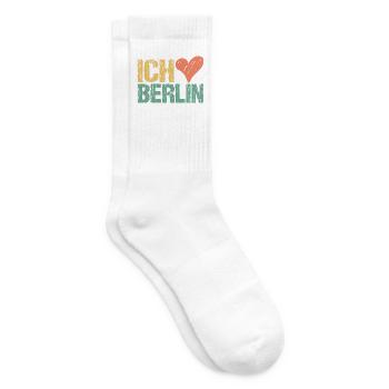 Ich liebe Berlin Vintage Herz | Retro Hauptstadt - Tennissocken - Weiß - Rechts