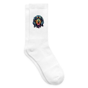 Gordon Setter Hunderasse Aquarell Karikatur Kawaii - Tennissocken - Weiß - Rechts