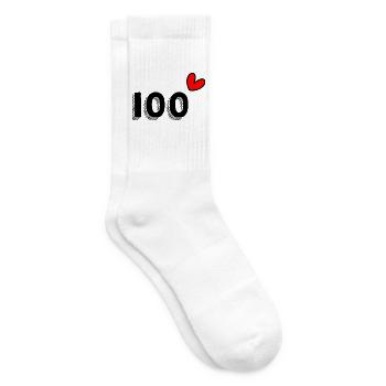 100. 100 YEARS. 100th ANNIVERSARY. BIRTHDAY 100 - Tennis socks - white - Right
