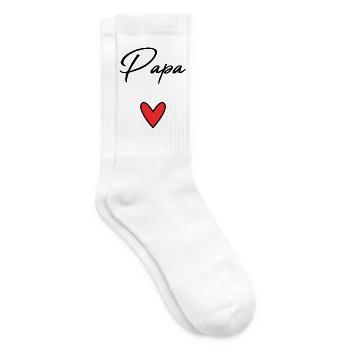 PAPA. VATERTAG. FROHER VATERTAG. ALLES GUTE ZUM GEBURTSTAG. - Tennissocken - Weiß - Rechts