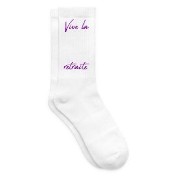 RUHESTAND. RUHESTAND. PENSIONIERT. GLÜCKLICHER RUHESTAND - Tennissocken - Weiß - Rechts