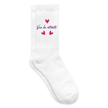 RUHESTAND. FROHEN RUHESTAND. GLÜCKLICHER RUHESTAND - Tennissocken - Weiß - Rechts