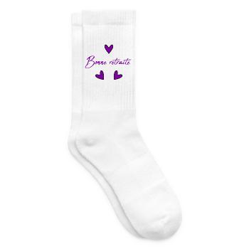 RETRAITE. RETRAITE. RETRAITEE. BONNE RETRAITE - Chaussettes de tennis - blanc - Droite
