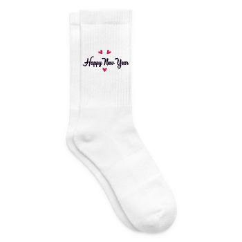 HAPPY NEW YEAR. NEW YEAR'S EVE. BEST WISHES - Tennis socks - white - Right
