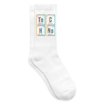 Techno Element House Musik - Tennissocken - Weiß - Rechts