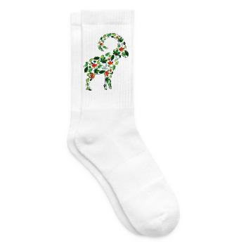 Steinbock-Blätter - Tennissocken - Weiß - Rechts