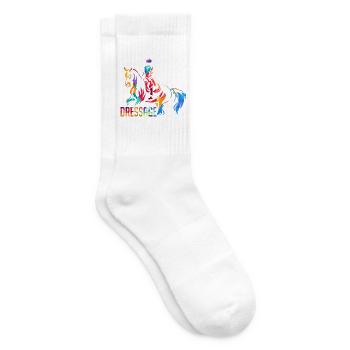 Konzentrierter Dressurreiter Turnier - Tennissocken - Weiß - Rechts