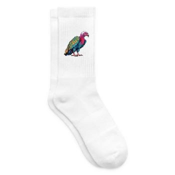 Geier Buntes Aquarell Cartoon Kawaii Tier - Tennissocken - Weiß - Rechts