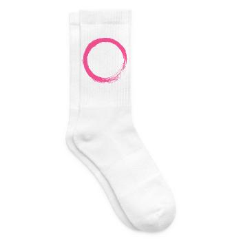 Rosa Kreis Kreisform anpassbar - Tennissocken - Weiß - Rechts