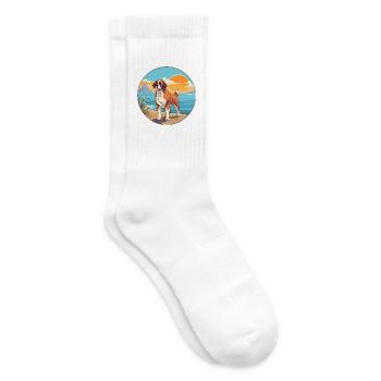 Bernhardiner Hund Rasse Cartoon Kawaii Clipart Hund - Tennissocken - Weiß - Rechts