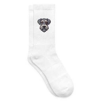 Standard Schnauzer Hunderasse Cartoon Kawaii Illust - Tennissocken - Weiß - Rechts